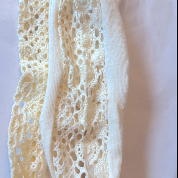 FREE PEOPLE NWT Rubies Crochet Lace Crew Socks Ivory Cotton One Size - Picture 7 of 8